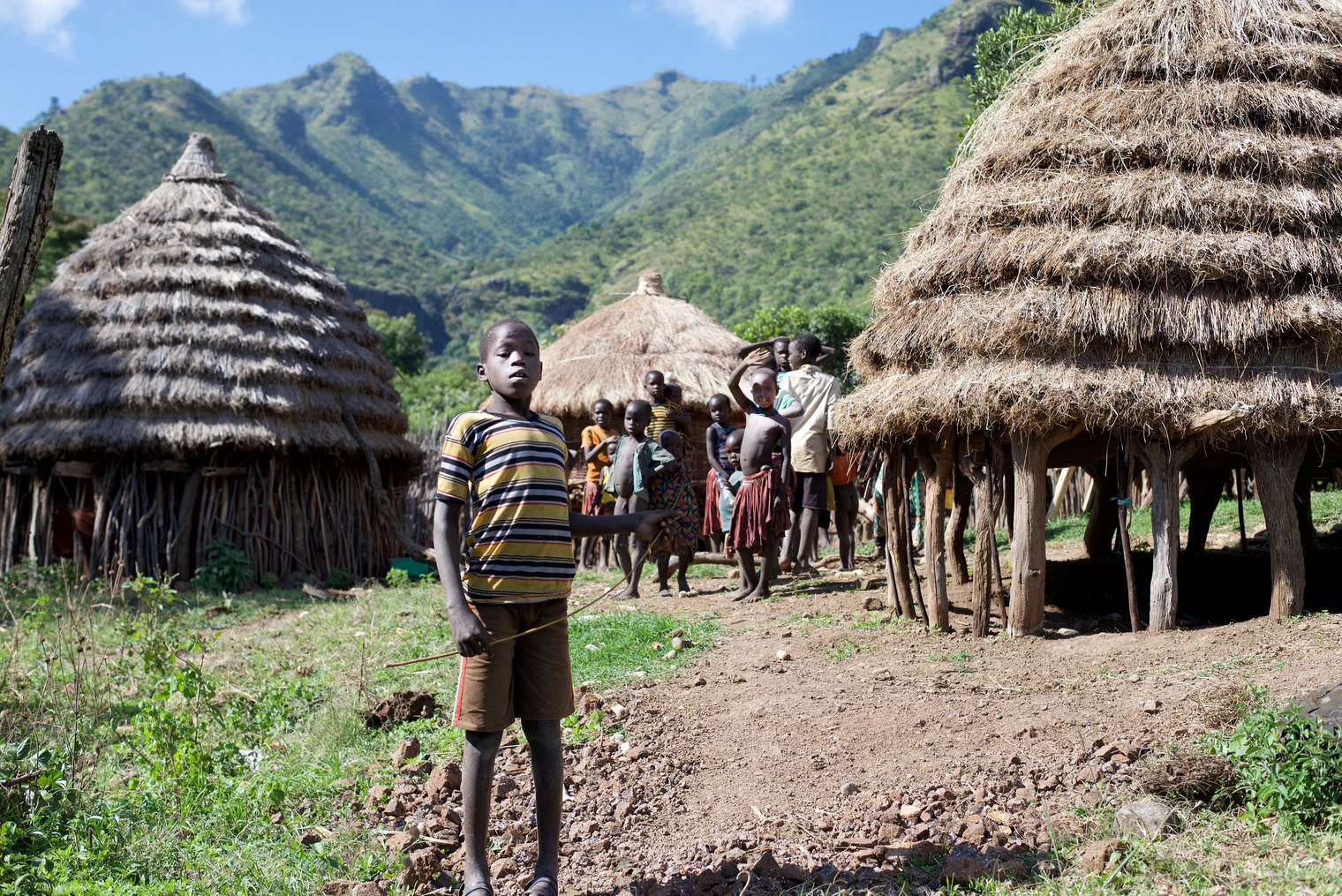 Children in a remote mountain village near the Uganda–Kenya border, one of the communities reached in the film