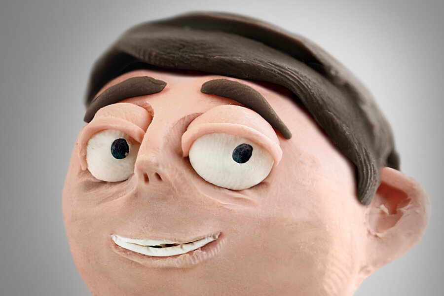 A handcrafted clay character from the Stepping Stones youth development campaign